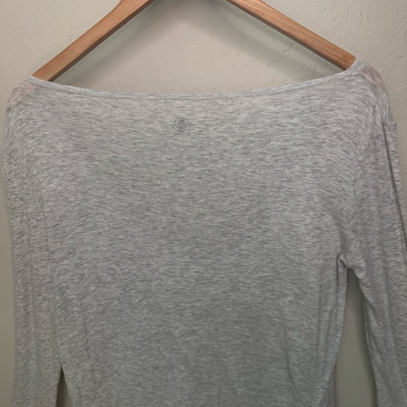 PETITE BATEAU Button Front 3/4 Sleeve Tee V-Neck Top 100% Cotton Light Gray 18Y - Picture 9 of 14